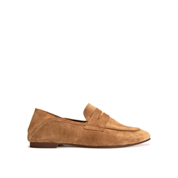 ANONYMOUS LINDSAY LOAFERS CALF SUEDE BAMBOO BROWN